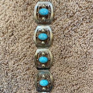 Sterling silver bracelet with turquoise inserts